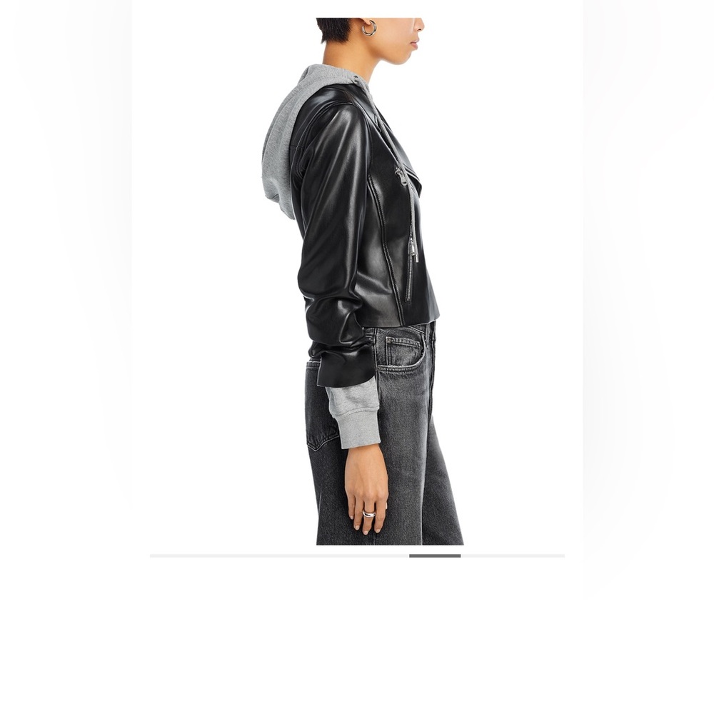 Cinq à Sept Evie Hooded Faux Leather Jacket - Picture 4 of 11